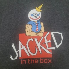 Funny Jacked In The Box Parody Med. Muscle Clown Gym T-Shirt Tagless