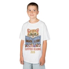 KIDS Bookish Cat Lady Summer Reading Story Lover Gift Women Graphic Tee