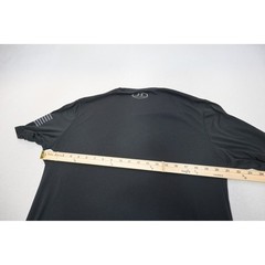 Under Armour T-Shirt Mens Large Black Freedom Flag HeatGear Threadborne EUC