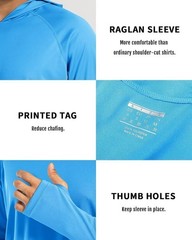 Men’s UPF 50+ Sun Protection Hoodie Lightweight Long Sleeve Fishing Hiking Shirt