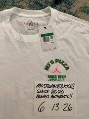 NWT Nike Air Jordan Graphic MJ’s Pizza 23 White T-Shirt Men’s Sz XL FREE SHIP