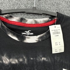 Hollister Tie-Dye Logo T-Shirt Black and White Size XL – Retro Hippie Style NWT