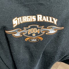 Vintage Terrys Tees Lone Wolf Biker Rally Black Tshirt Men XL 2004 Sturgis Tee