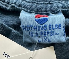 VTG Pepsi T Shirt Sz L/XL Made USA 100 Percent Guaranteed Blue Single Stitch