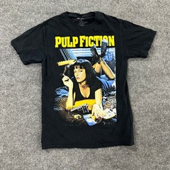 Pulp Fiction T-Shirt Mens Size S Black Mia Wallace Movie Graphic Cotton Tee