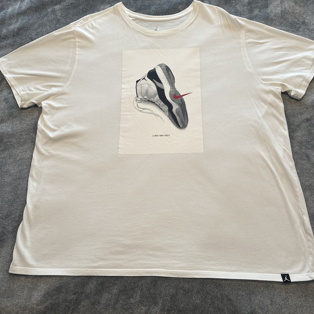Men’s Nike Air JORDAN XI RETRO 11 CONCORD 3XL Shirt WHITE RARE 914459 Hotline