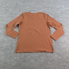 Duluth Trading Co Shirt Mens XL Brown V-Neck Long Sleeve Tagless Stretch NWOT