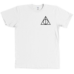 Sign of the Deathly Hallows Triangle T Shirt Harry Potter Magic Wizard Tee NEW