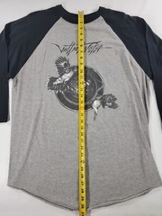 VATTNET VISKAR Sky Swallower 3/4 Sleeve T-SHIRT Mens Sz XL Black Metal Gray Blk