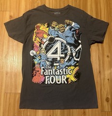 Marvel Fantastic Four T-Shirt Mens Medium Black Graphic Tee Superhero Comic