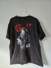 IT Pennywise Horror Movie T-Shirt Black Graphic Tee Size XL