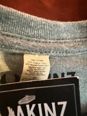 Akinz Hand-Printed Octopus & Ship Design T-Shirt Gray Crew Neck organic tee