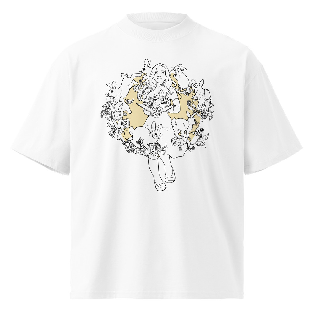 “Rabbit Girl” Unisex Organic Oversized High Neck T-Shirt