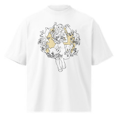 “Rabbit Girl” Unisex Organic Oversized High Neck T-Shirt