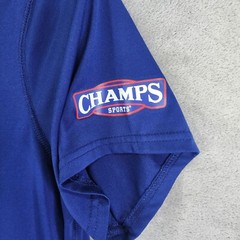 Mens Blue CSG Champs Sports Gear Shirt V-Neck 100% Polyester Short Sleeve XL