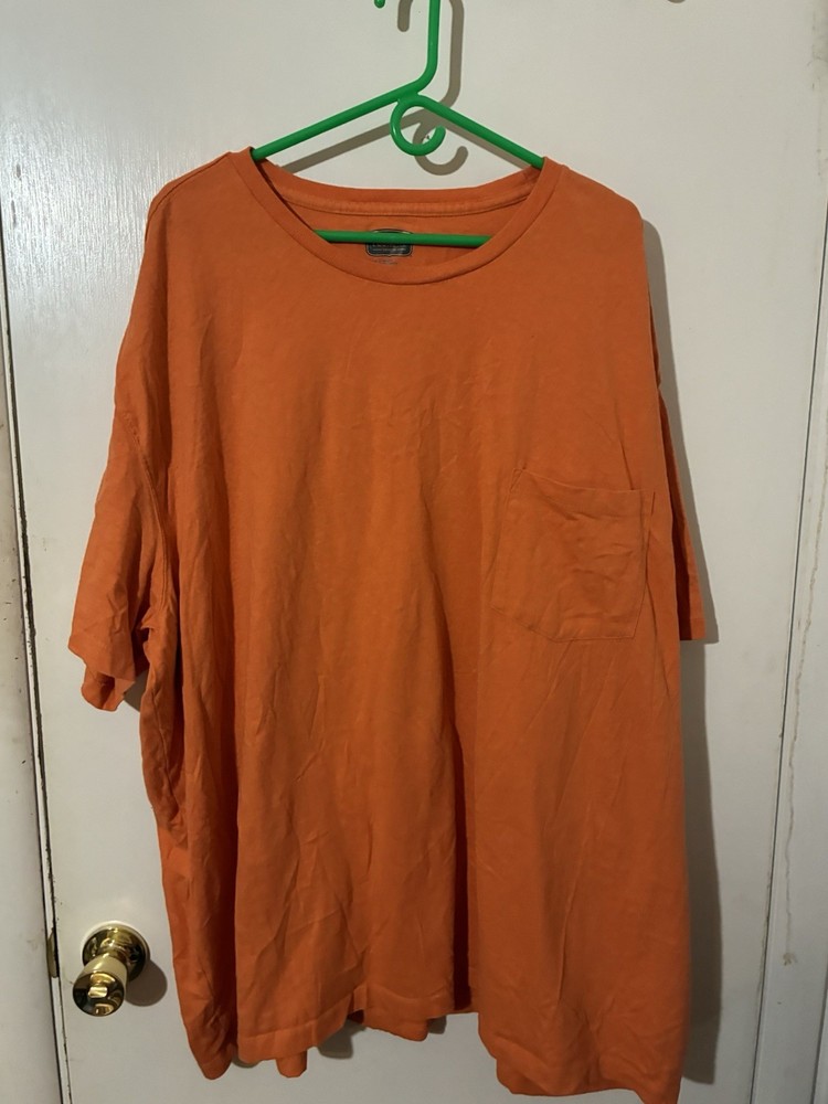 Foundry Supply Co. Adult 5XL Orange 100% Cotton T-Shirt w/ Front Pocket