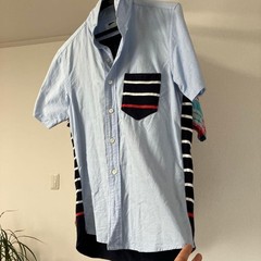 J.PRESS RED LABEL & BASE CONTROL Short Sleeve Shirt Set, Size M