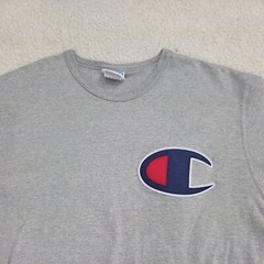 CHAMPION Shirt Mens XL Gray Big C Patch T Shirt Streetwear Comfort Breathable