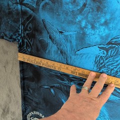 Ocean Whales Shirt Adult 2XL XXL Blue Graphic All Over Screen Print Mens