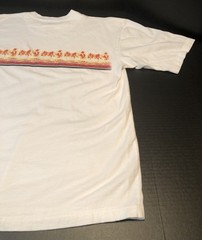 Vintage Speed-O Brand 2 Sided Printed Short Sleeve T-Shirt White W/ Multi Colors
