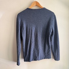Faherty Long-Sleeve Cloud Reversible Crew Shirt Blue Mens Medium Good