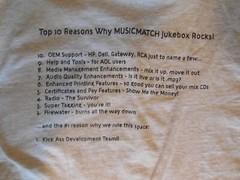 Musicmatch Vintage T-Shirt – MM Jukebox 7.0 – Feel the Burn – Size XL