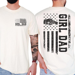 Girl Dad Cool Dads Club Patriotic American Flag Father’s Day T-Shirt