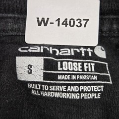Carhartt Men Shirt SMALL Black K87 Loose Fit Pocket T-Shirt Logo Pockets