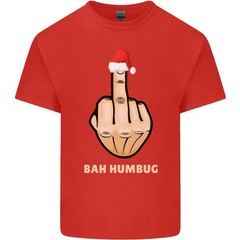 Bah Humbug Finger Flip Funny Christmas Rude Mens Light Cotton T-Shirt