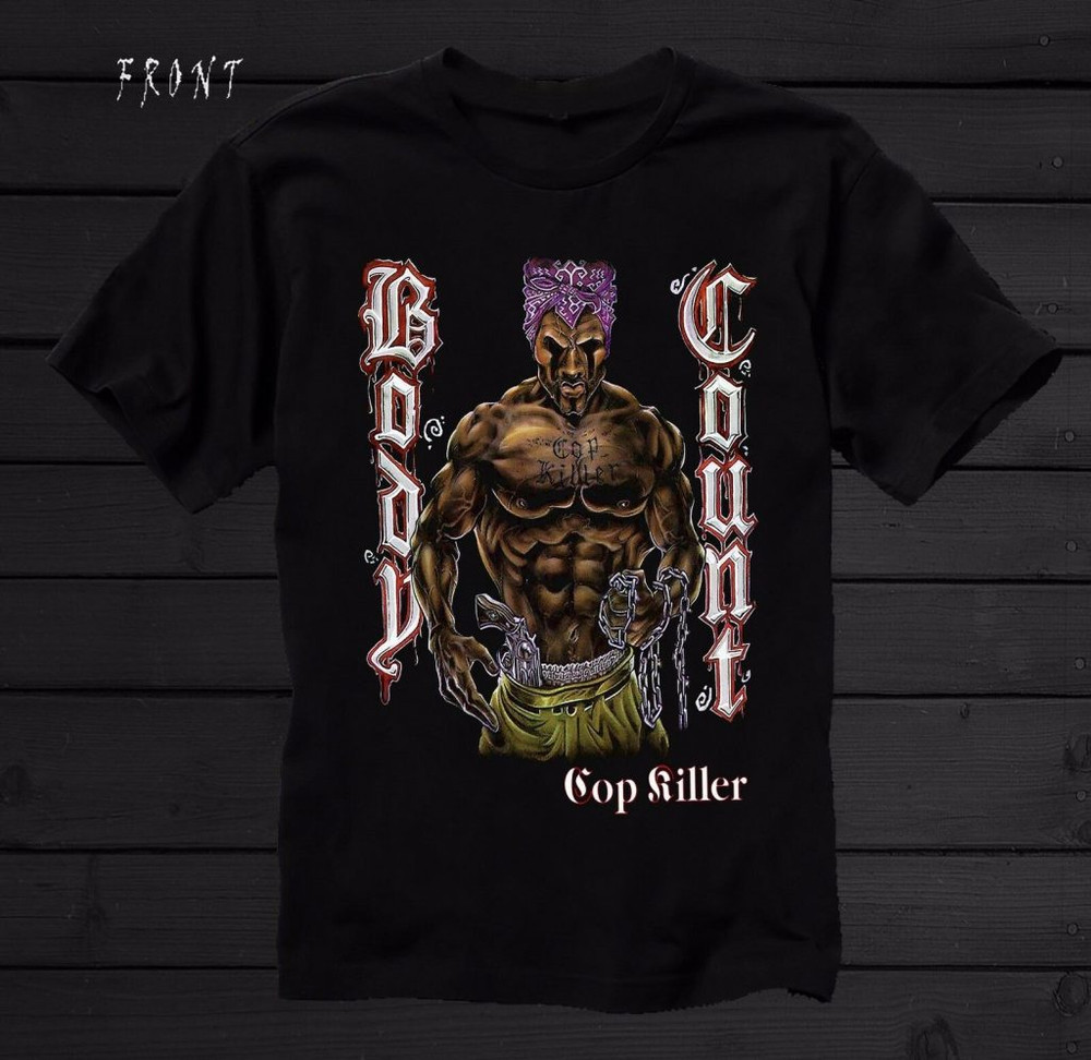 BODY COUNT Cop Killer T-Shirt Short Sleeve Cotton Black Men Size S to 5XL BE933