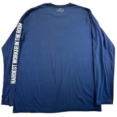 Under Armour Project Rock Mens XL Navy Blue Brahma Bull Long Sleeve Shirt