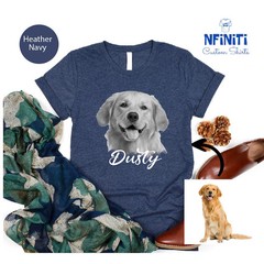 Custom Pet Portrait Comfort Tee Personalized Dog Cat Photo Shirt