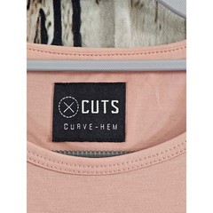 Cuts Curve-Hem T-Shirt Mens Large Pink Solid Pyca Pro Short Sleeve Tee athletic