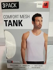 Brand New 32 Degrees Cool Men’s Comfort Mesh Tank Tops – 3 Pack White Medium