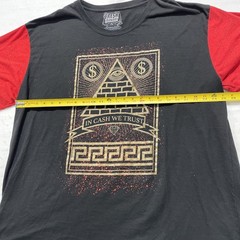Fresh Laundry In Cash We Trust Shirt 4XL Black Red Colorblock Graphic Tee