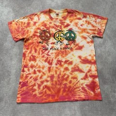 Vintage 80s Peace Sign Shirt Size XL Tie Dye Hippie Cartoon Comic Single Stitch
