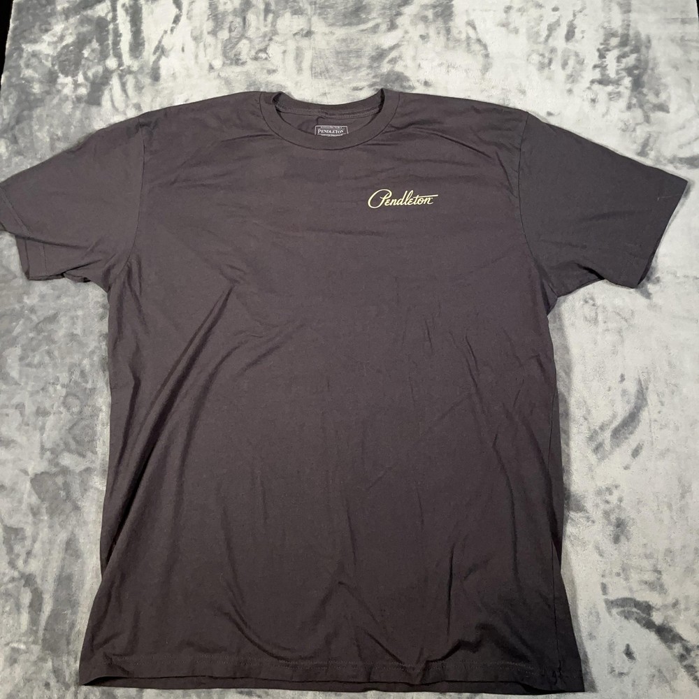 Pendleton Shirt Mens XLT Charcoal Gray Back Graphic Geometric Short Sleeve Tee