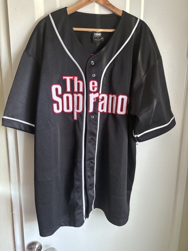 Vintage The Sopranos Tony #1 Black Baseball Jersey Size XL HBO Exclusive