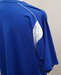 Alleson Athletic Men’s Blue White Henley Short Sleeve Polyester T-Shirt, Size L