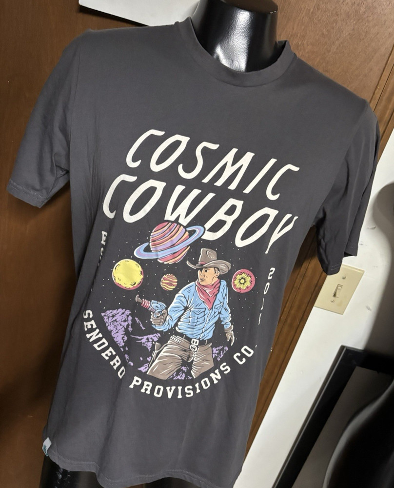 Sendero Provisions COSMIC COWBOY T Shirt Mens L Large Gray Short Sleeve space
