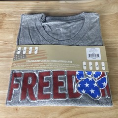 Standard Unisex Non-fitted Tee Shirt Gray Freedom Men’s Large
