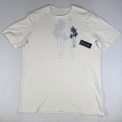 NWT Travis Mathew Salt Spray Short Sleeve T-Shirt Mens XL Beige Palm Trees