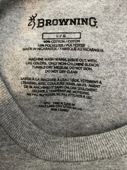 Browning Graphic L/S T Shirt Whitetail Flag Sport Gray 134420908 Mens Sz L NWT