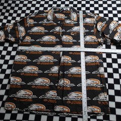 Vintage Harley Davison biker Hawaiian style all over print button up Shirt XXL