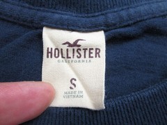 Hollister Shirt Mens Small Navy Blue Champs Seagull Logo Applique Embroidered