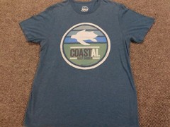 Coastal Gulf Shores Mens Shirt Large blue graphic turtle