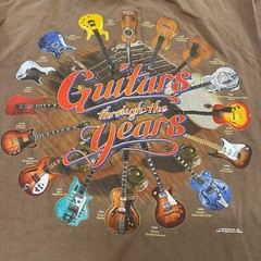 Vtg Gildan Guitars Through The Years Tshirt Sz L Large Double Sided Graphic