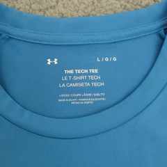 Under Armour Tech Tee Mens L Blue Short Sleeve Athletic T-Shirt Loose Fit