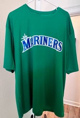 Seattle Mariners Logo Green Short Sleeve Badger Shirt Men’s XL / Custom