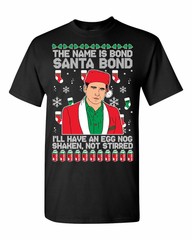 Ugly Christmas Sweater T-SHIRT | Eggnog Shaken, Not Stirred | Michael Scott Tee
